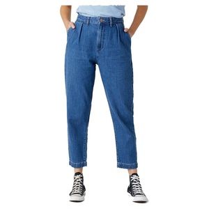 NWT Wrangler Mom Chino Blue Jeans W24 Cute Retro Western Look High Waisted